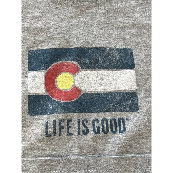 Life is Good Colorado Graphic Tshirt Size Medium Crewneck Classic Fit Cotton Ble - Picture 7 of 9